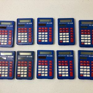 TI-108 Calculators Lot of 10 With Covers All Working